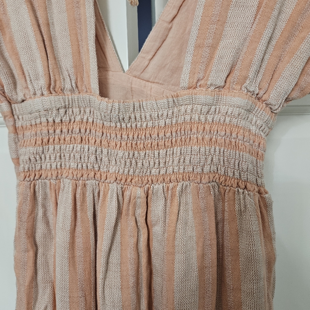 Anthropologie L Space Striped Cover-Up Jumpsuit Size Small pink viscose - Picture 6 of 9